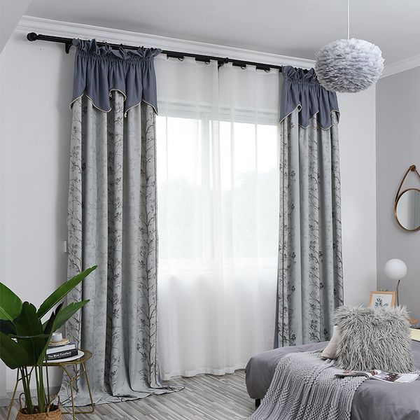 

nordic wind high precision yarn - dyed jacquard stitching curtains for living dining room bedroom