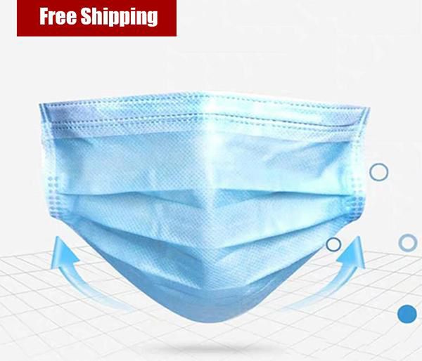 

большие изображения! одноразовые маски с elastic ear loop 3 слойных дышащей для блокировки immediatel пыли воздуха против загрязнения беспла