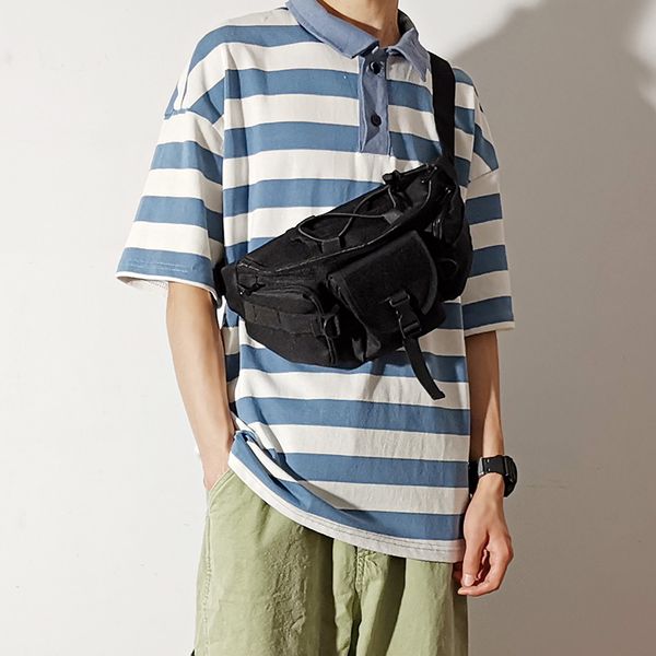 

oxford men's belt fanny pack casual shoulder messenger bag large capacity travel bum sling chest waist bags