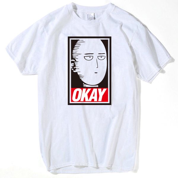 

saitama oppai t shirt men one punch man hero t-shirt men 2019 fashion cartoon short sleeve okay summer for women 2019, White;black