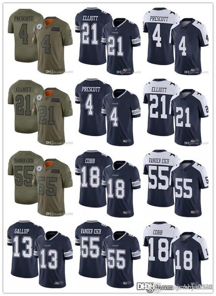 

men women youth dallas cowboys jersey 21 ezekiel elliott 4 dak prescott 55 leighton vander esch 18 randall cobb football jerseys, Black;red