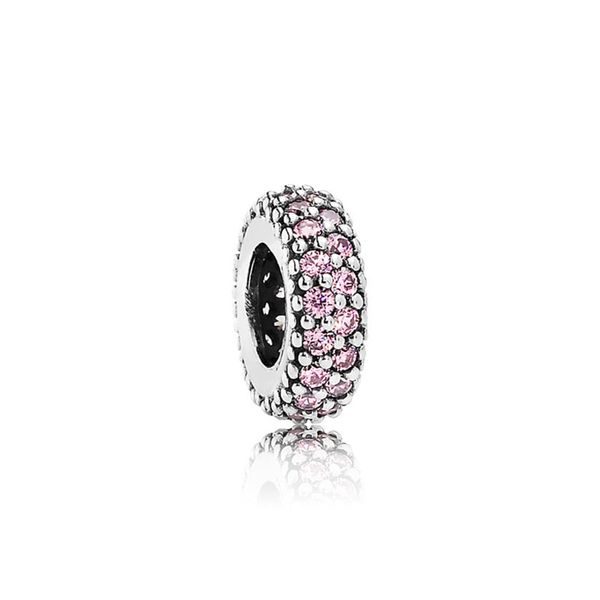 

new 100% sterling silver 1:1 glamour 791359pcz pink pave inspiration spacer bead original women wedding fashion jewelry 2018 gift, Black