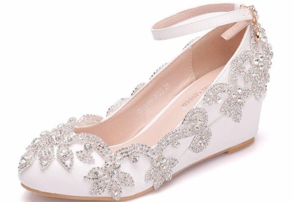 

2019 women's shoes in spring and autumn with new style slope heel round head water drill@op332, Black