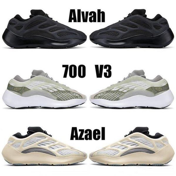

azael alvah 700 v3 kanye west кроссовки белые светящиеся в темноте мужчины женщины модные роскошные дизайнерские кроссовки с коробкой us 5-1