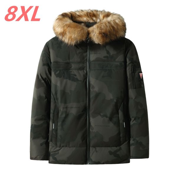 

new winter extra large yards cotton padded clothes men thickening hooded young warm camouflage coat plus size 4x 5xl 6xl7xl 8xl, Black;brown