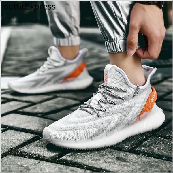 

39-45 men's casual shoes 3d jelly tide shoes hit color coconut men 2020 spring new flying woven casual sports men's