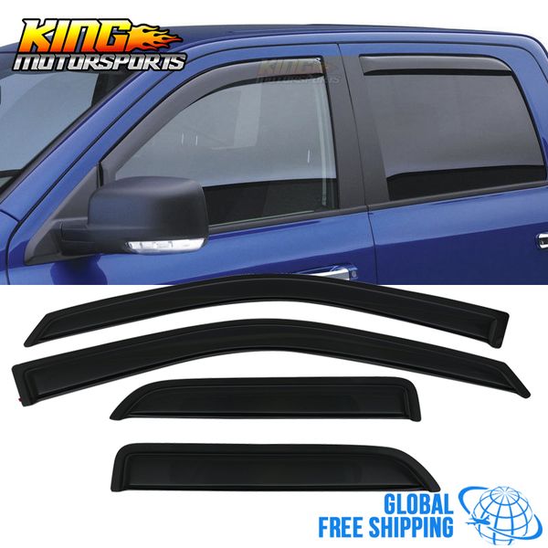 

fits 09-18 dodge 1500 quad cab acrylic window visors 4pc set global ing