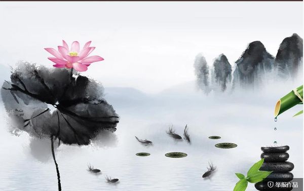 

wallpaper for walls 3 d for living room landscape lotus art tv background wall