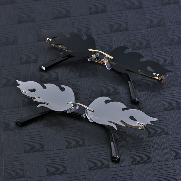 

new 2020 new fashion fire flame sunglasses women men vintage sun glasses eyewear luxury trendy streetwear designer, White;black