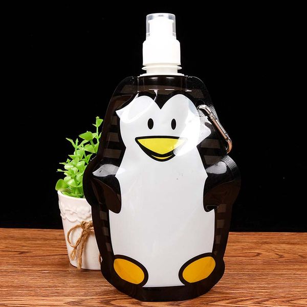 360ml Eco Friendly Foldable Cartoon Water Bag Travel Drink Bottle Safe for Kids