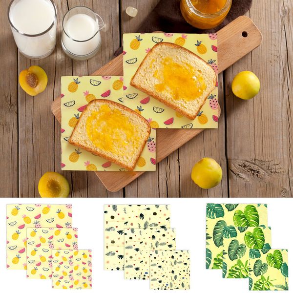 

reusable beeswax cloth wrap fresh bag lid cover stretch lid jungle party bees wax wrap cotton cloth saran