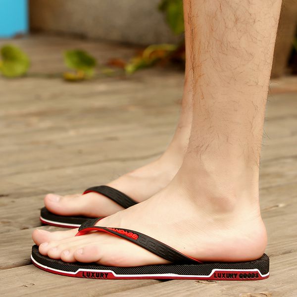 

good quality shoes for men & women designer sandals and slippers tide brand flip flops casual non-slip wear-resistant outdoor beach shoes, Black