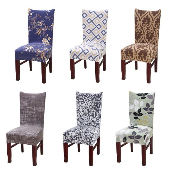 

spandex elastic printing dining chair slipcover modern removable anti-dirty kitchen seat case stretch chair cover for banquet