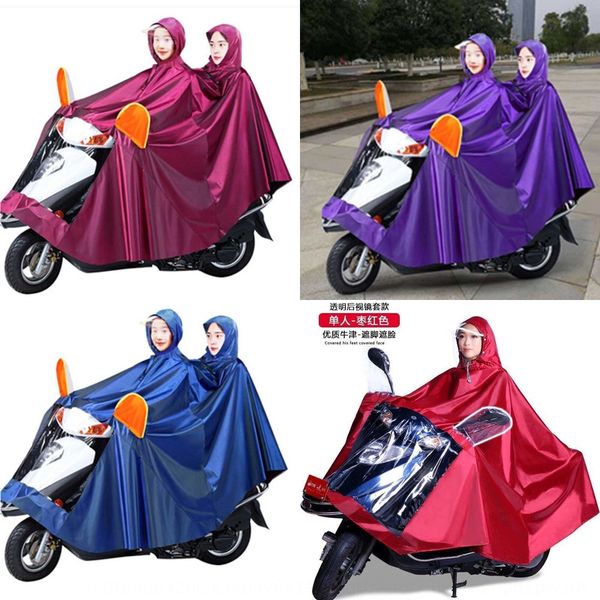 

jgzl6 motorcycle electric battery raincoat waterproof single person double double thickened riding men's motorcycle bicycle bicycle and, Red;brown