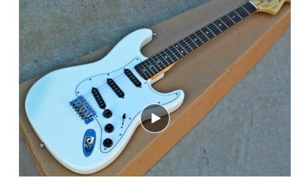 

igh quality fdst-1017 white color solid body with wave rosewood fretboard big head electric guitar, ing