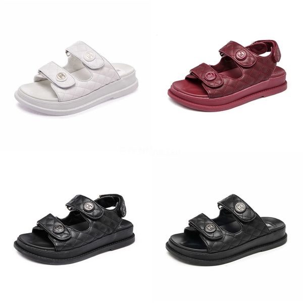 

teahoo 2020 summer pearl women sandals string bead slip on women flat sandals casual soft beach slippers#943, Black