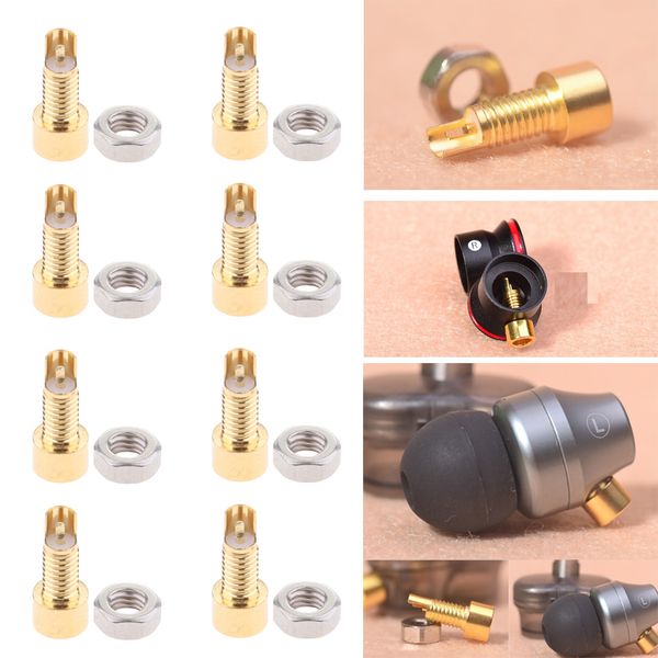 

8x earphone mmcx jack female connector socket with screw copper plated