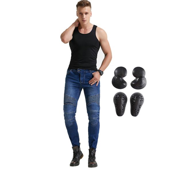 

windproof biker jeans for men motorcycle motorbike riding pants with 4 x removable ce armored knee hip protector pads xs-xxxl