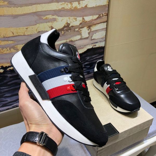 

designer shoes original fashion luxury designer men sneakers hign end comfortable leather lace up shoes with box, Black