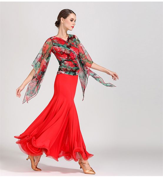

women ladies ballroom ballroom skirts, Black;red
