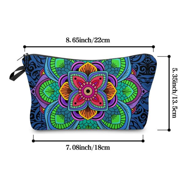 

makeup bag toiletry pouch waterproof cosmetic bag with mandala flowers patterns 10 styles