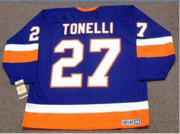 

custom men youth women vintage #27 john tonelli new york islanders 1982 ccm hockey jersey size s-5xl or custom any name or number, Black