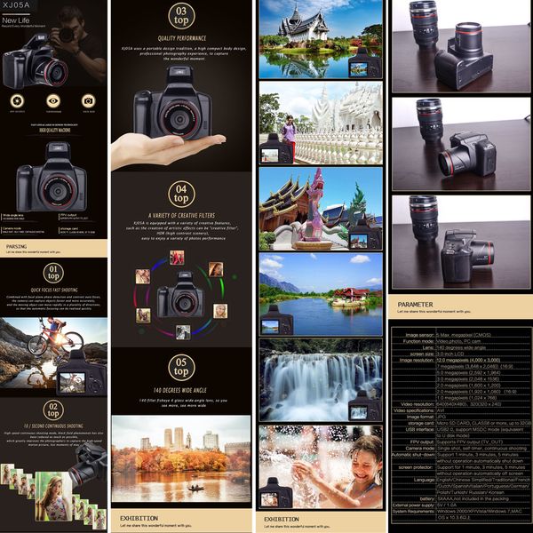 

16mp hd 1080p 2,4-дюймовый tft-экран с защитой от сотрясений цифровая зеркальная камера со встроенным микрофоном