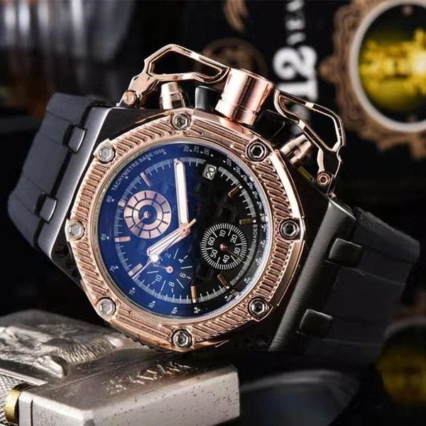

s3 оптовая top brand кварц календарь мужские швейцарские часы прохладный дизайнер спортивные наручные часы все циферблат работы из нержавеющ, Slivery;brown