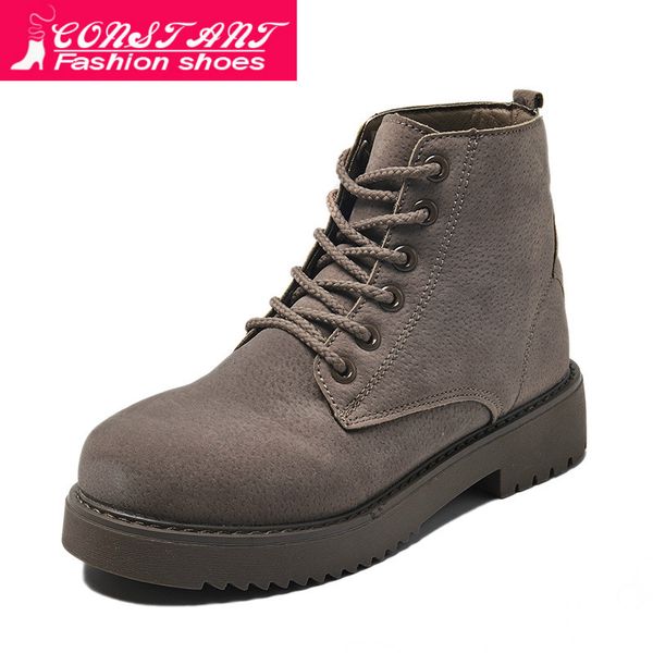 

2019 women's boots suede ladies boots solid color feet winter ankle women's, Black