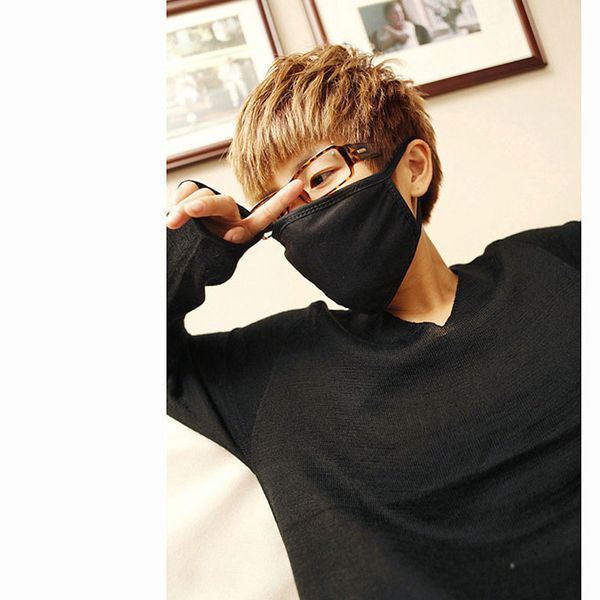 

1pcs mouth mask black cotton blend anti dust and nose protection face mouth mask fashion reusable masks for man woman #30