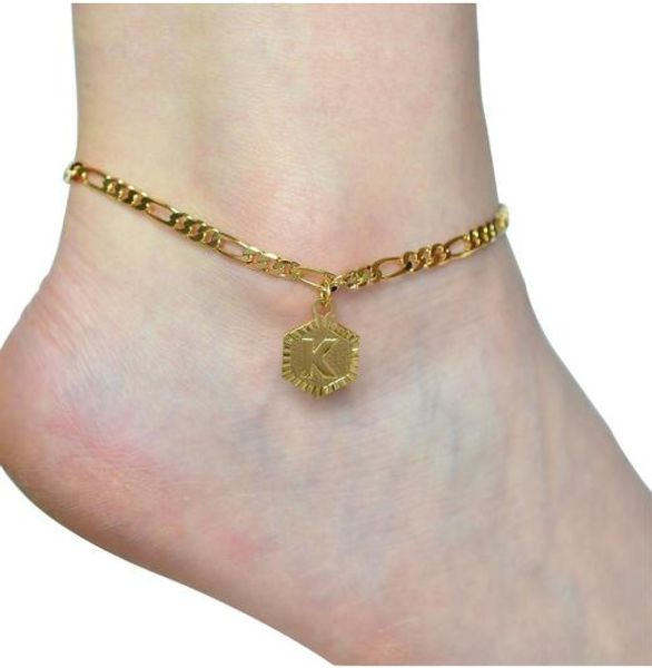 

a-z начальная буква ножные браслеты для женщин ножные браслеты из нержавеющей стали 21см + 10см расширитель золотая цепь алфавит ноги аксесс, Red;blue