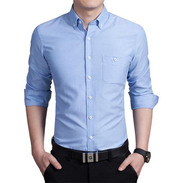 

pure color men's long sleeve shirt large size 5xl multi color choice fashion business wedding banquet slim elegant man shirts, White;black
