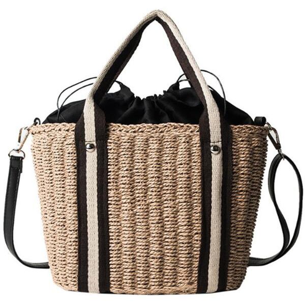 

asds-casual wild shoulder beach bag rattan beach straw bag messenger