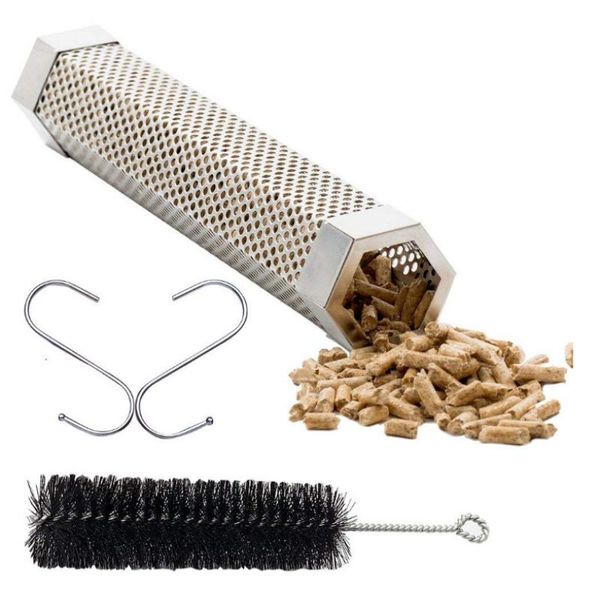 

bbq stainless steel accessories meshes perforated mesh smoker tube barbecue grill generator smoker filter tool