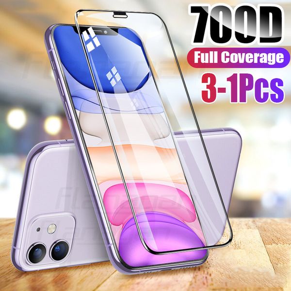 

protector de pantalla 700d de vidrio templado para iphone 7, 8, 6, 6s plus, se, 2020, para iphone 11, pro, x, xr, xs, max glass