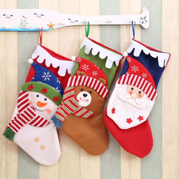 

46cm christmas decorations for home socks gift tree noel navidad 2019 noel decoration ornaments snowman reindeer bear natale