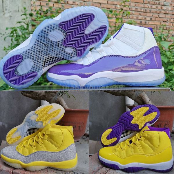 

2020 new designer 11 xi wmns metallic silver yellow 11s mens basketball shoes white purple high jumpman sports trainers sneakers us13 eur47