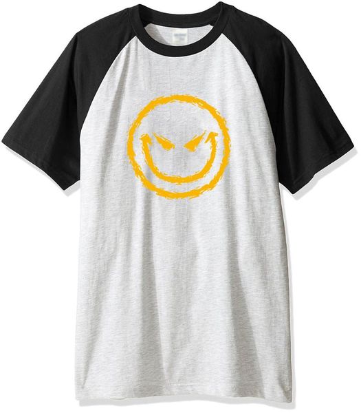 

2019 summer men's t-shirts evil face funny t-shirt streetwear brand-clothing harajuku raglan t shirt men streetwear, White;black