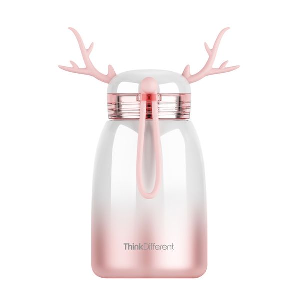 

симпатичные 320ml градиент цвета мила deer форма из нержавеющей стали с вакуумной изоляцией кружка поилка кофейных чашек студенты питейных м