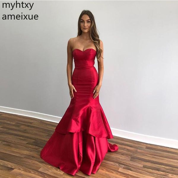 

elegant mermaid red plus size prom dresses tiered skirt floor length women formal party dress burgundy special occasion gowns, White;black
