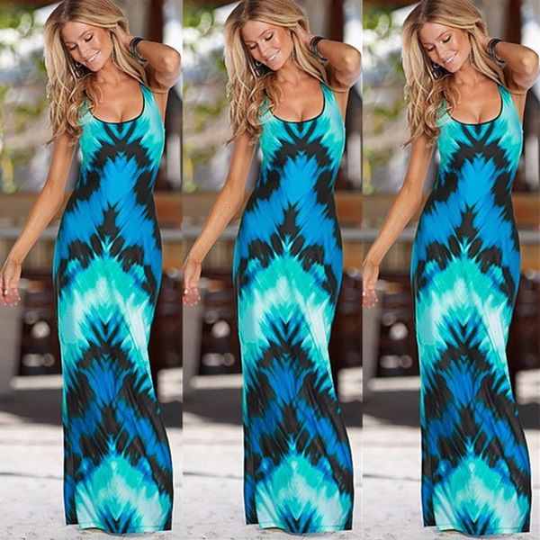 

new ladies summer boho slim sleeveless dress casual holiday evening party maxi sundress 2019, Black;gray