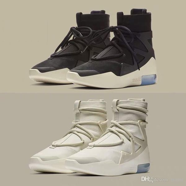 

new release air fear of god 1 high boots fog shoes light bone black sail basketball shoes men sports zoom sneakers ar4237-002
