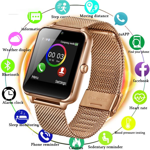 

bluetooth smart watch plus metal strap bluetooth wrist smartwatch support sim tf card android ios smart watch hot