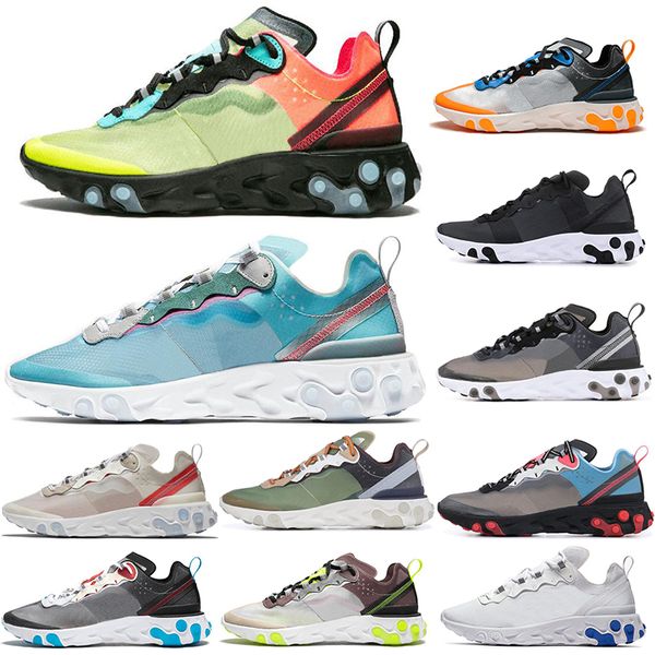 

new React Element 87 55 running shoes for men women white black NEPTUNE GREEN blue mens trainer designer breathable running sneakers 36-45