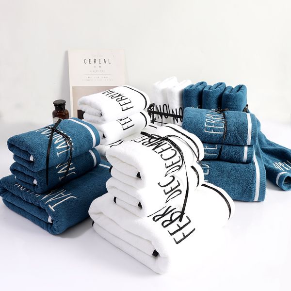 

cotton large bath towel combination set couple matching towel three piece set thick household absorbent lint