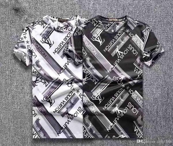 

2019o тенниска мужская с коротким рукавом и алмазная печать хлопка рубашек рубашки для мужчин прохладный футболка summer fashion street top, White;black