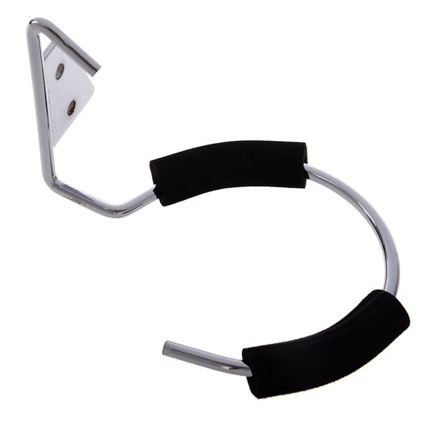 

wall mount metal single coil ring hair blower dryer holder black