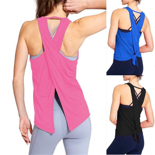 

женская дизайнерская йога жилет футболка фитнес йога одежда, White