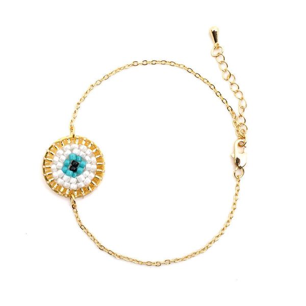 

joye new womans fashion 2020 turkish gothic miyuk evil eye bracelet ladies bangles handmade beaded gold chain bracelet jewellery, Golden;silver