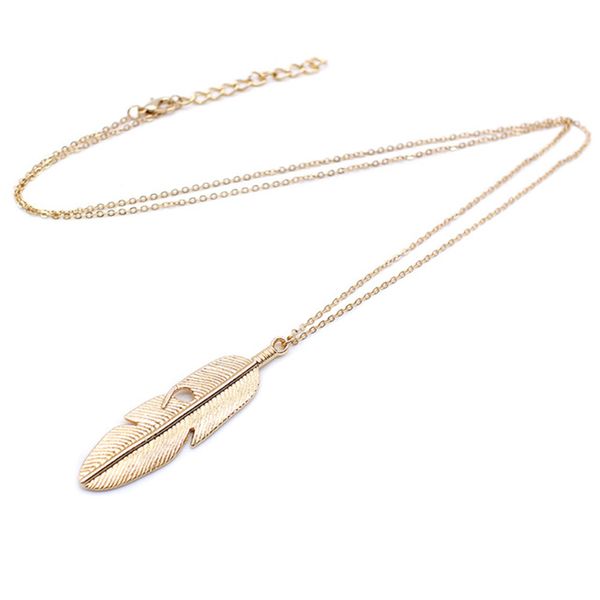 

Simple Classic Pendant Necklace Feather Necklace Long Sweater Chain Statement Jewelry Choker Necklace for Women Leaf Chocker